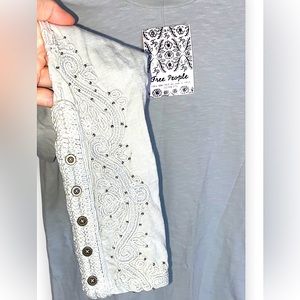 Free People Hooked On You Long Sleeve in Faded Chambray NWT